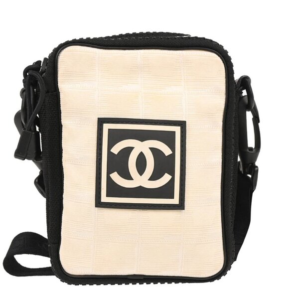 Chanel Beige Nylon Travel Sport Line Shoulder Bag 195498 - Picture 1 of 11
